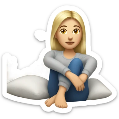 a russian woman resting on a sofa in the living room sticker