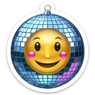Laughing disco ball sticker