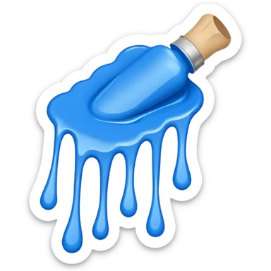 paint splatter, spilled paint, blue color. sticker