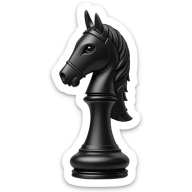 black chess pieces, knight piece sticker