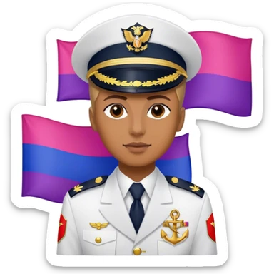 A bisexual flag but with a "pirates of the caribbean" naval officer on it sticker