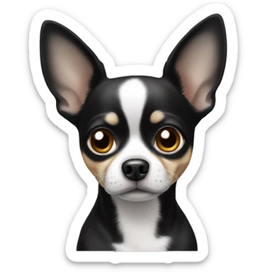 Black and white chihuahua sticker