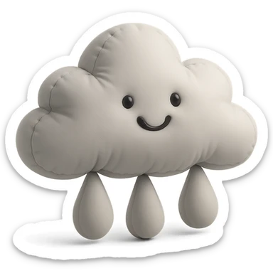 cute rain cloud with soft edges in cushion style sticker