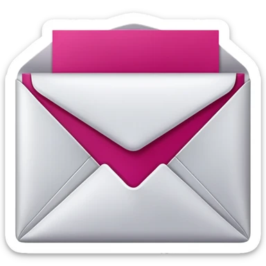 Romantic Red Magenta White Silver Aesthetic Love Letter sticker