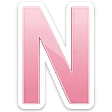 Netflix aesthetic "N" logo in pastel pink with white glowing outline sticker