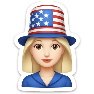 4th of july woman sticker