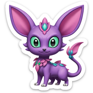 Meloetta-Skitty-Espeon-Spyro-Toothless-Stitch-Pokémon-Fakémon-creature-hybrid sticker