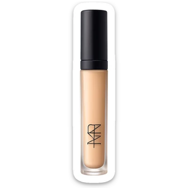 "NARS" brand, realistic, isolated 
Radiant Creamy liquid makeup Concealer, translucent glass tall tube sticker