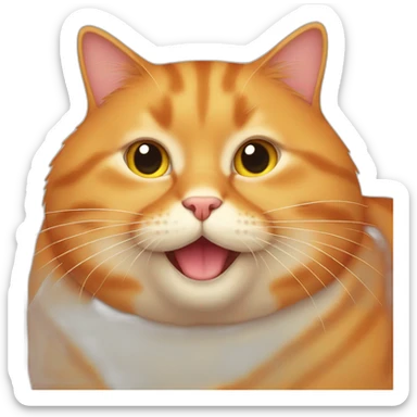 fat orange cat sticker