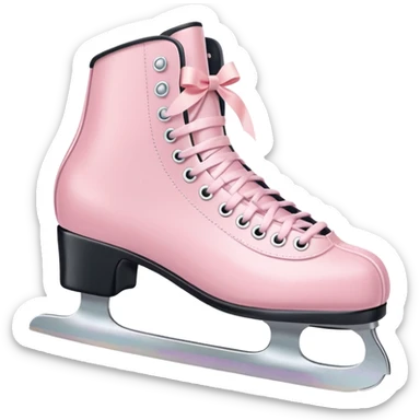 pastel pink ice skates with bow sticker