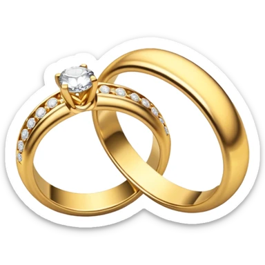 Wedding rings with brilliant  sticker