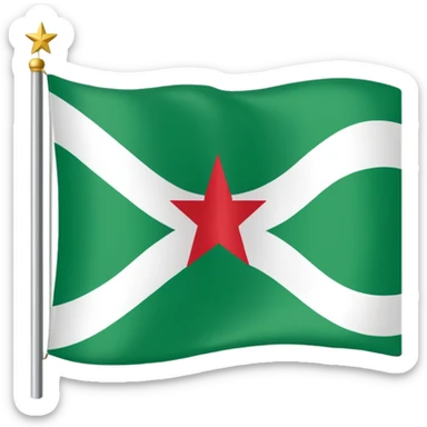 Somaliland flag it has green on top, white in the middle and green at the bottom black star in the middle  an sticker