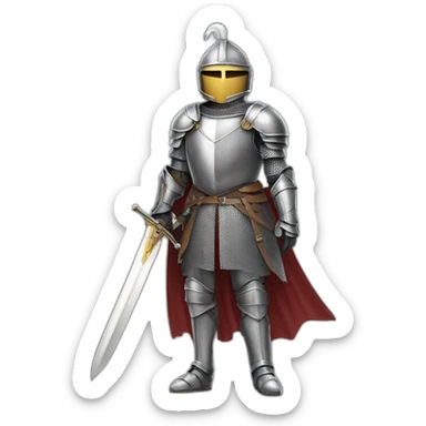 Knight-feather-futurist-with-sword sticker