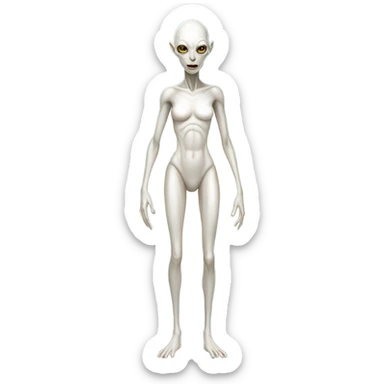 a white alien woman full body sticker