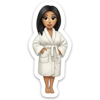 Kim kardashian in a bathrobe sticker