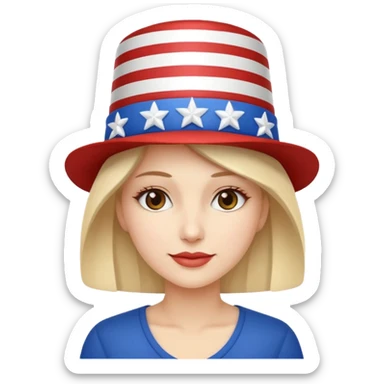 4th of july woman sticker
