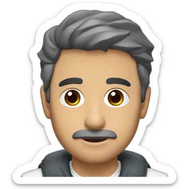 Jose rubio moreno ojos marrones poco pelo sticker