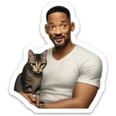 will smith with cat sticker