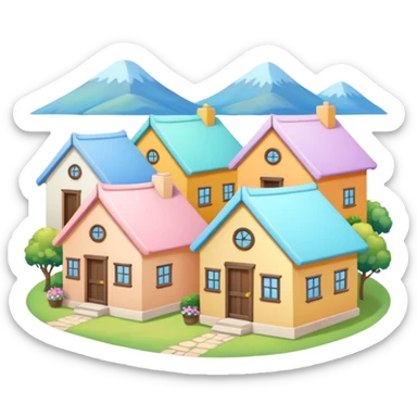 Pastel Roof Cottages sticker