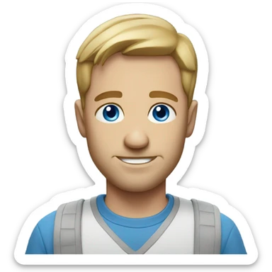 casual portrait of a man blue eyes sticker