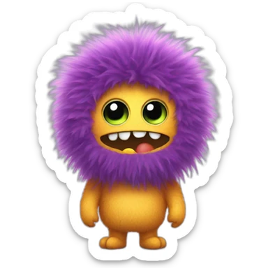 fuzzy little monster sticker