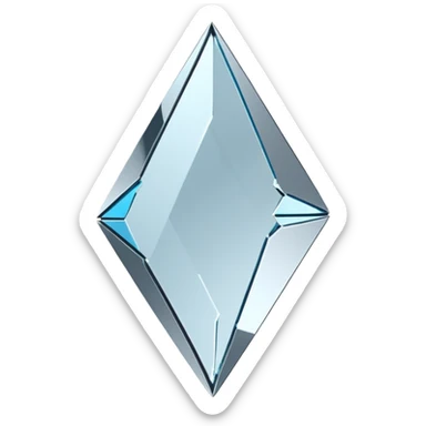 broken mirror shard emoji, sharp chrome edges, high contrast reflections, futuristic minimal 3D style, isolated on white sticker