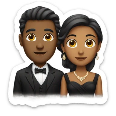 Brown man couple in formal attire sticker