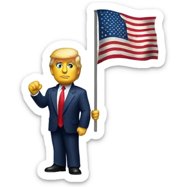 President trump with American flag sticker
