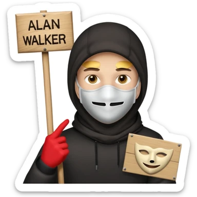 Alan Walker, with mask and special sign sticker