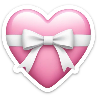 pink heart with white bow sticker