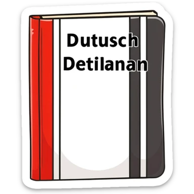 Dictionary book cover with German and Italian flags, labeled Deutsch-Italiano Dictionary sticker