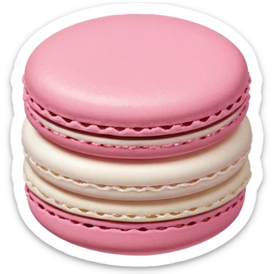 White and pink macaroon sticker