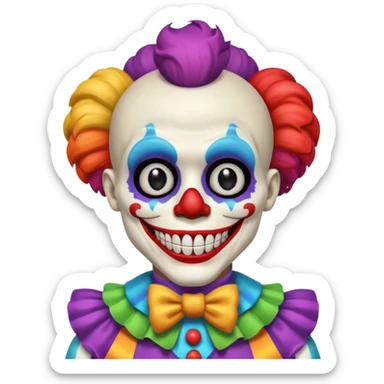 cute skeleton man clown with makeup sticker