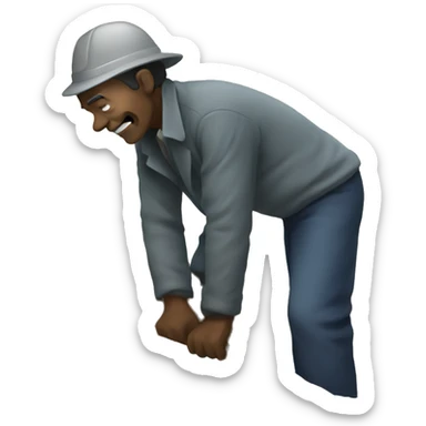 grave digging man wit grave sticker