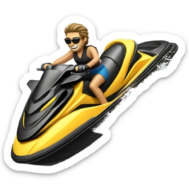 Someone driving a jet ski sticker