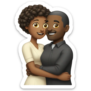 Wife and husband hugging sticker