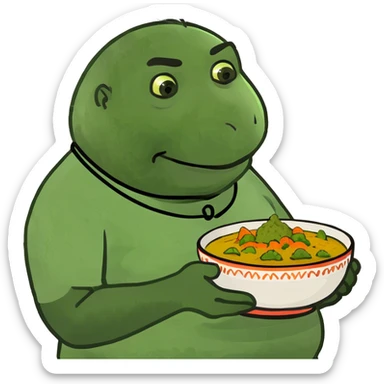 Fat Indian eating curry sticker
