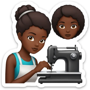 African American lady using silhouette cutting machine sticker