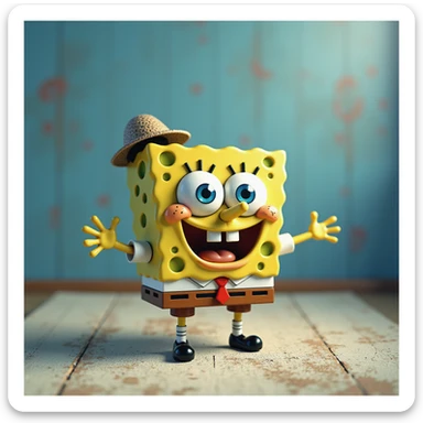 spongebob photorealism sticker