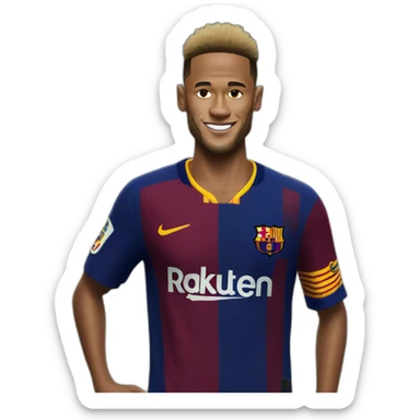 Neymar with barcelona jersey sticker
