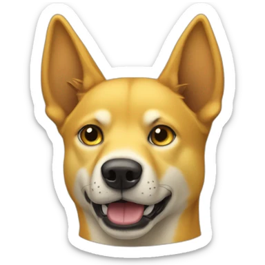yellow dog that looks like a dingo sticker