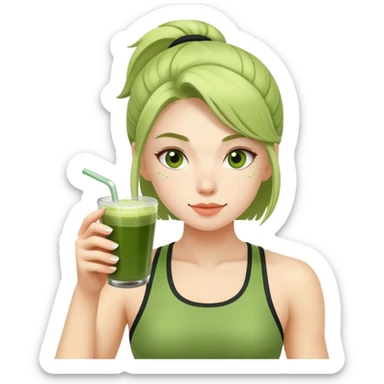 gym girl with matcha sticker