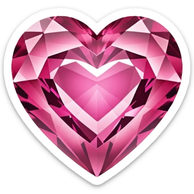 pink diamond heart sticker