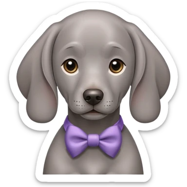 Weimaraner with bow sticker