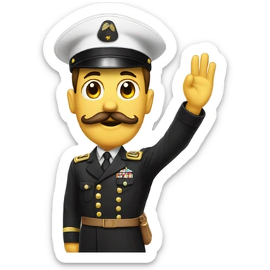 Saluting emoji with moustache  sticker