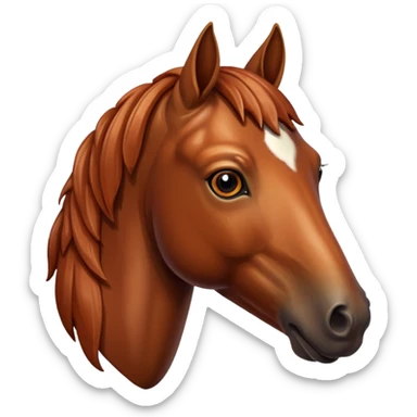 The horse's head is chestnut sticker
