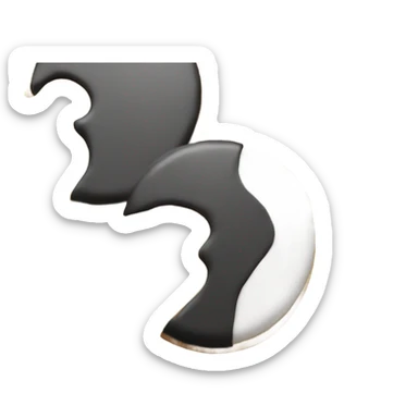 One Black and white cookie equal halves sticker