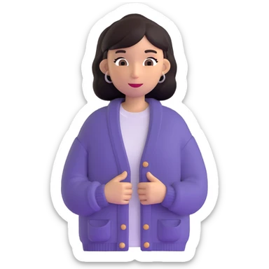 cozy cardigan sweater with indie singer vibe sticker