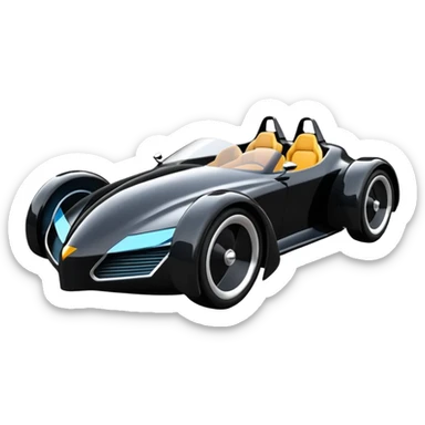 Hot rod Cat Woman’s sporty futuristic pursuit mobile two seater car  sticker