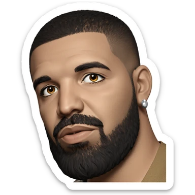 portrait of a bearded man sticker